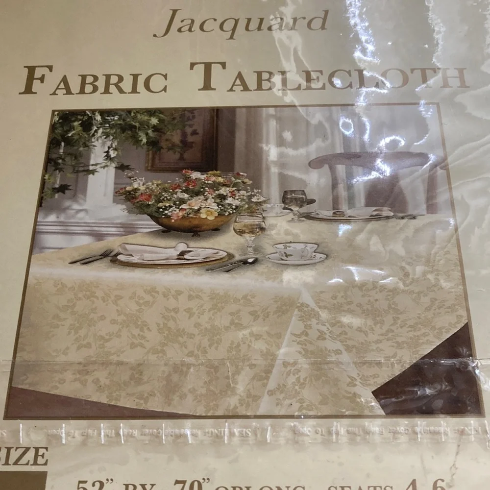 Jacquard Fabric Tablecloth Size 52”x 70” Oblong